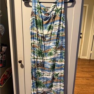 Harley-Davidson Blue and Green Tropical Dress